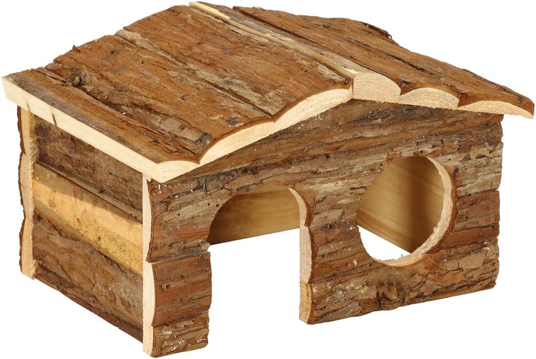 Dehner Rodent House Sleeping Forest 26 x 19.5 cm x 16 cm, Natural Wood