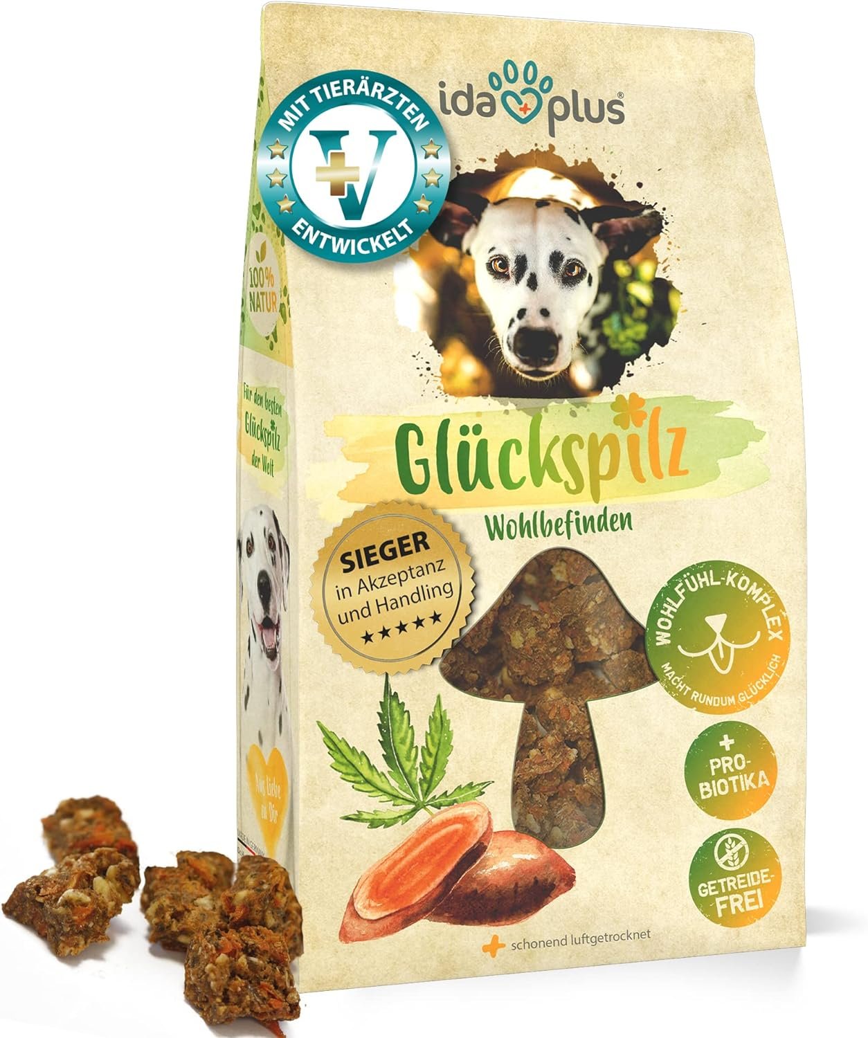 Ida Plus Glückspilz - Probiotics for Dogs  Prebiotics Especially Delicious Supplementary Food for Healthy Intestinal Flora  Digestion - Supports Intestinal Restoration - with Healthy Gut Bacteria -