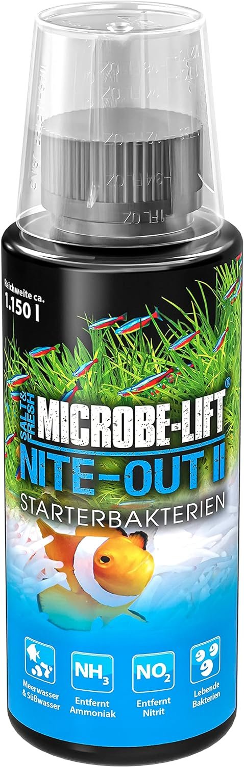 Microbe-Lift Nite-Out II - Bacteria Starter for Freshwater  Saltwater Aquarium, for Fast Fish