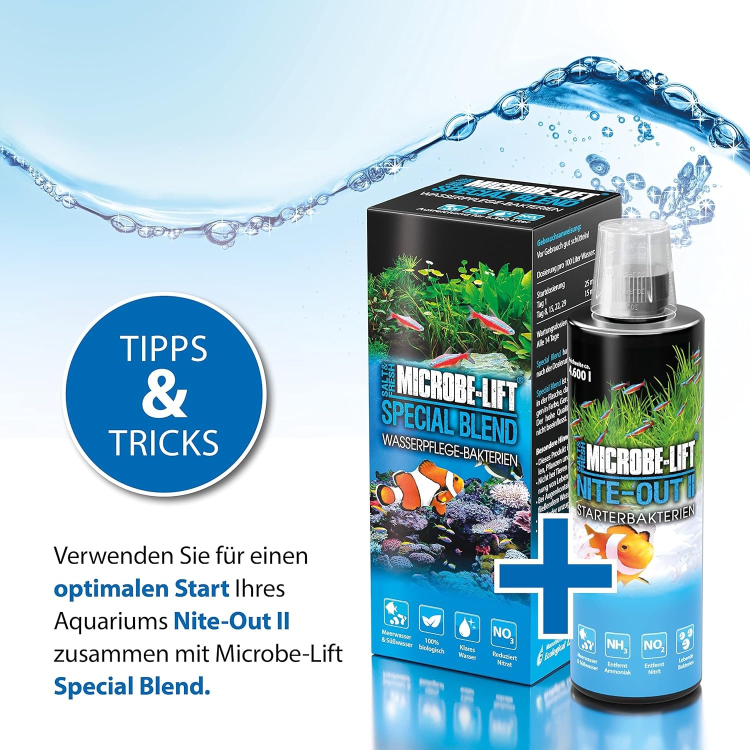 Microbe-Lift Nite-Out II - Bacteria Starter for Freshwater  Saltwater Aquarium, for Fast Fish