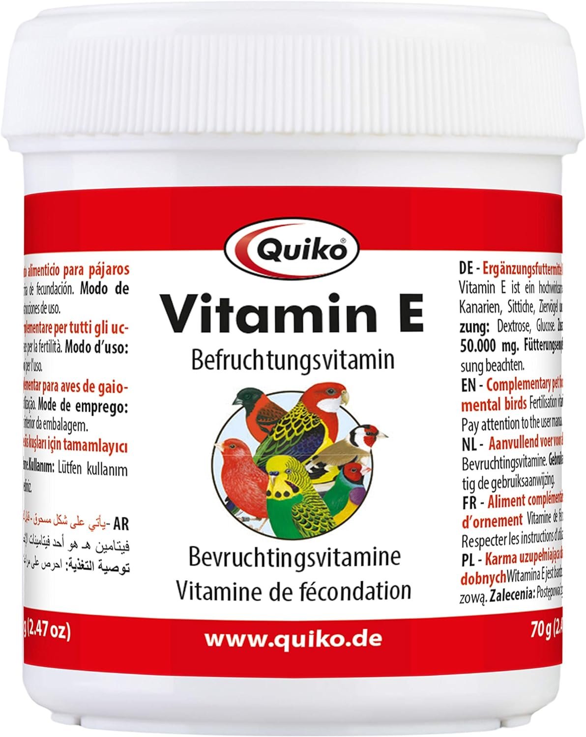 Quiko Vitamin E Liquid 200 ml - Supplementary Food for Canaries, Parakeets and Ornamental Birds