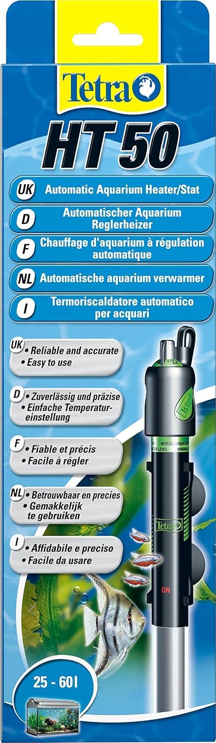 Tetra HT100 Heizer für 100-150 L Aquarien - leistungsstarker Aquarienheizer zur Abdeckung unterschiedlicher Leistungsstufen mit Temperatureinstellknopf