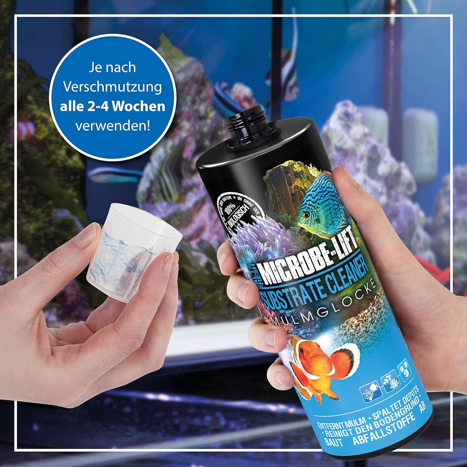 Microbe-Lift Substrate Cleaner – Highly Active Bacteria for Removing Detritus and Dirt in Aquarium, Fresh and Salt Water, 118ml