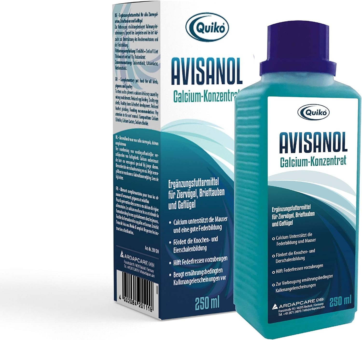 Quiko Avisanol Calcium Concentrate 500 ml – Supports Daily Limescale Requirements in Ornamental Birds