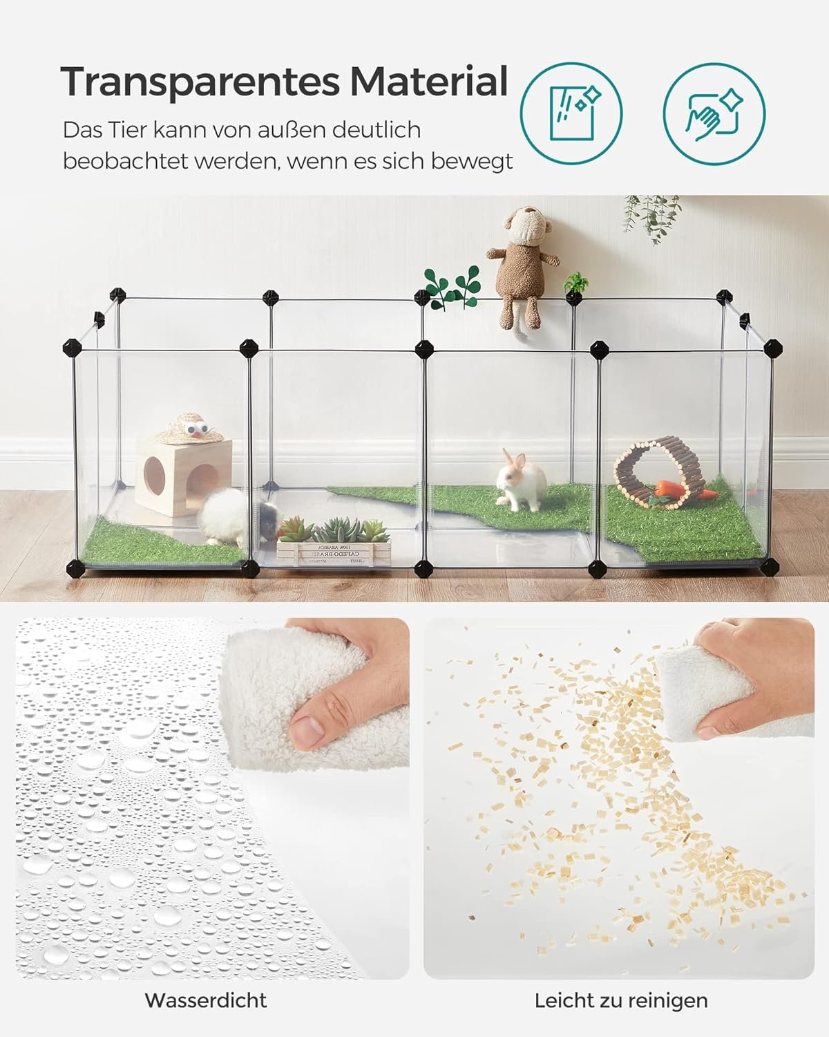 SONGMICS Outdoor Enclosure with Floor Plates, made of Plastic