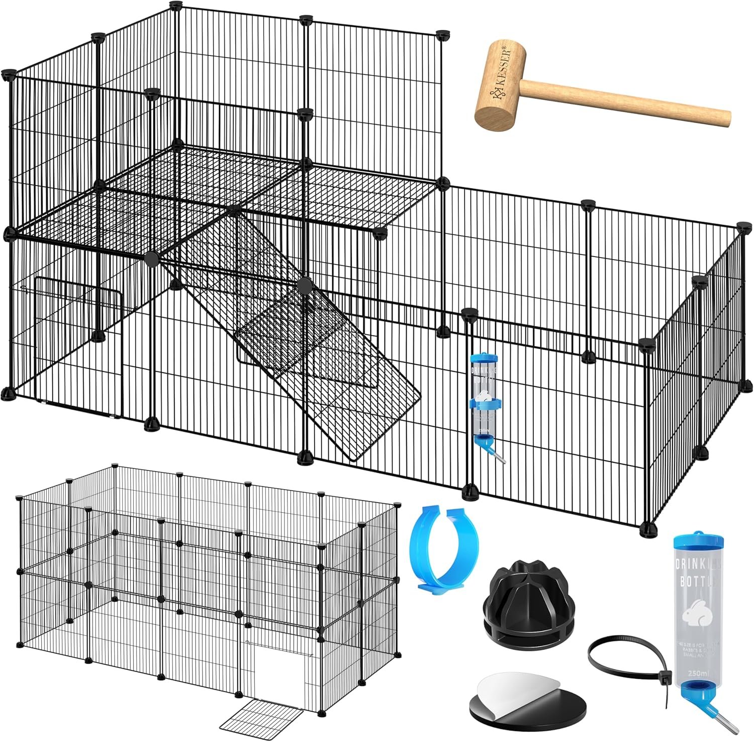 KESSER® Outdoor Enclosure for Rabbits Made of Metal Mesh XXL Includes Door Small Animal Enclosure Guinea Pig Enclosure Outdoor Run Small Animal Cage Playpen Rabbit Hutch for Indoor and Outdoor Use